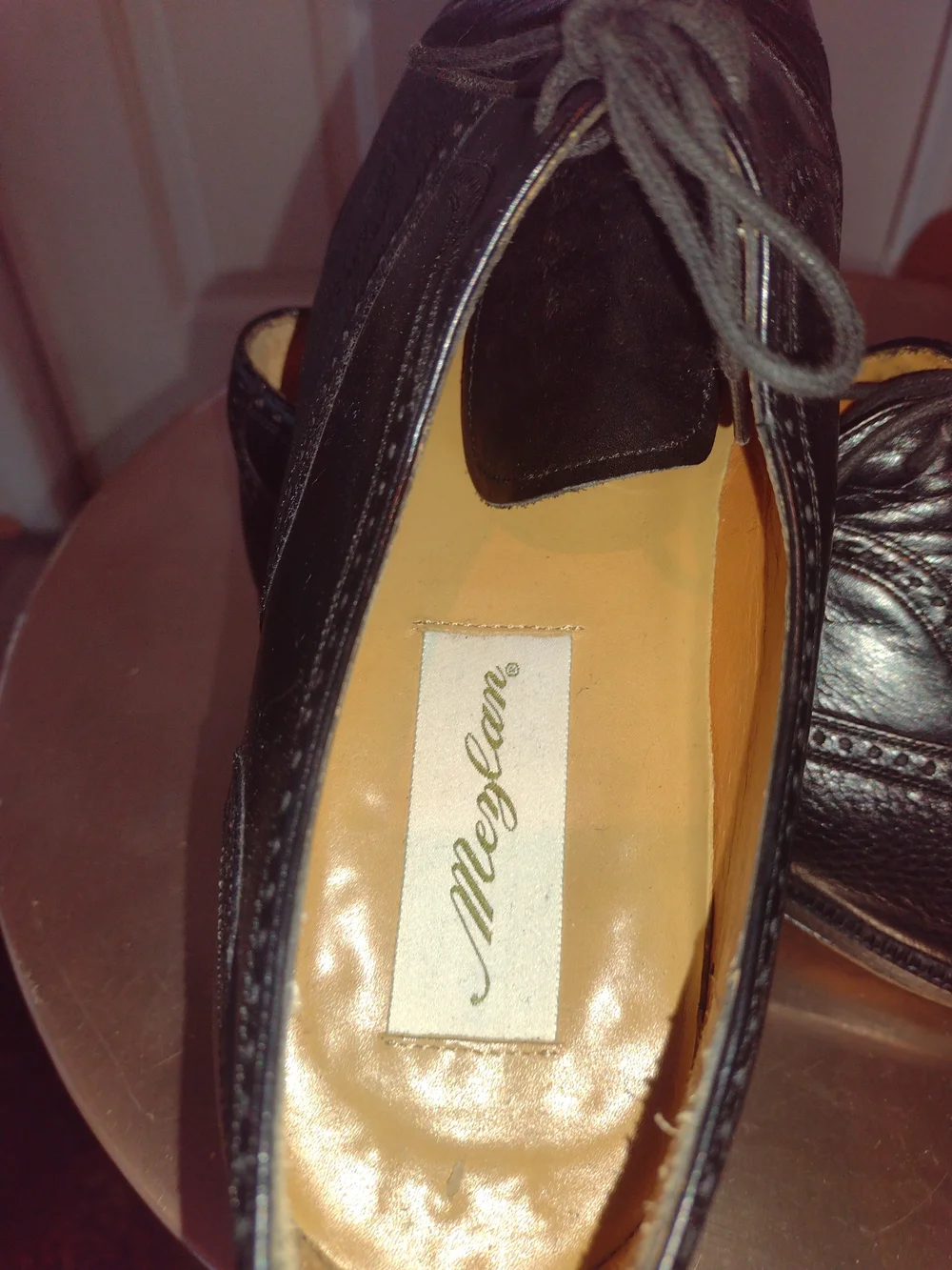 Men's Black Leather Cap-Toe Oxford Shoes